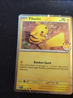 SWIRL Pikachu 51/162 Stamped 2026 Pokemon Day 30th Anniversary Promo TCG W/ Coin - Image 5