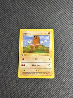 Pokemon TCG Diglett 47/102 1st Edition Base Set (Shadowless) Common MP - Image 3