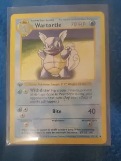 Wartortle 42/102 Base Set 1st Edition Shadowless Pokemon Card MP - Image 3