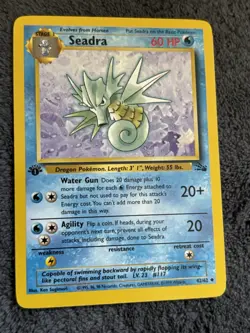 1st Edition Seadra 42/62 Pokemon TCG WOTC Base Set Fossil Uncommon MINT NM - Image 1