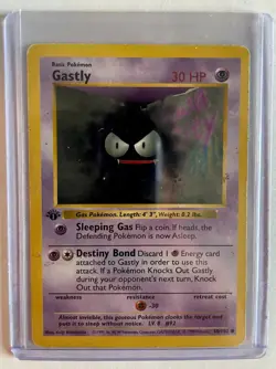 Pokemon TCG 1st Edition Shadowless Base Set Gastly 50/102 MP - Image 1