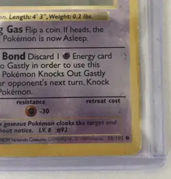 Pokemon TCG 1st Edition Shadowless Base Set Gastly 50/102 MP - Image 5
