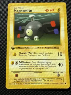 1st Edition Magnemite - Pokemon Base - 53/102 - (Excellent) - Image 1