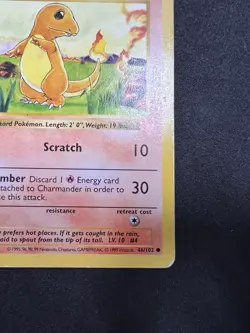 Charmander 46/102 1st Edition - Pokemon Base Set Shadowless Vintage WOTC HP/DMG - Image 4