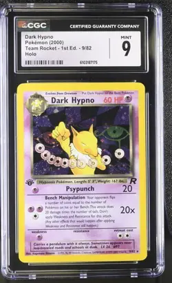 CGC 9 MINT Dark Hypno 9/82 Holo 1st Edition Pokemon 2000 Team Rocket - Image 1