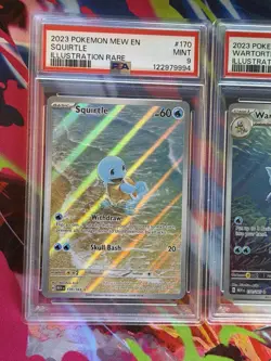 2023 Pokemon Squirtle Wartortle Blastoise ex PSA 9 Illustration Rare Trio 151 - Image 2