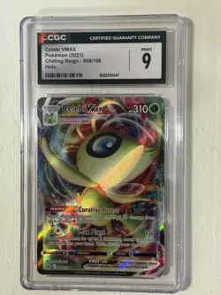 2021 Pokemon Chilling Reign Celebi VMAX Full Art #008/198 Mint CGC 9 Card - Image 1