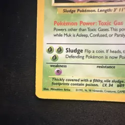 Pokemon Muk 13/62 Fossil Unlimited Holo Rare 70HP Stage 1 Sludge 1999 - Image 5