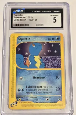 Squirtle Pokemon 2002 (Expedition 132/165) CGC 5 Excellent - Image 1