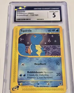 Squirtle Pokemon 2002 (Expedition 132/165) CGC 5 Excellent - Image 2
