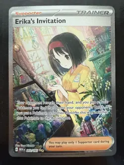 Pokemon Erika's Invitation 203/165 Scarlet & Violet 151 Illustration Rare (NM) - Image 1