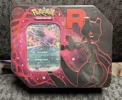 Pokemon TCG: FACTORY ERROR Team Rocket TIn (Mewtwo Tin & Nidoking Card) - Image 1