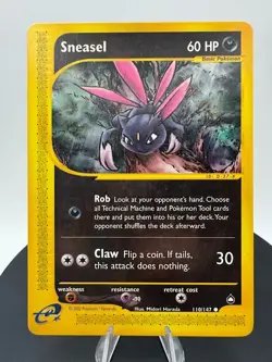 Pokemon Card - Sneasel Aquapolis 110/147 Common - Image 3