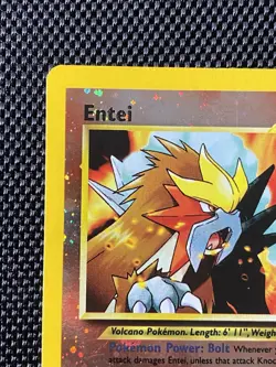 Entei 34 Double Swirl Black Star WOTC Movie Promo Reverse Holo Pokemon Card LP+ - Image 4