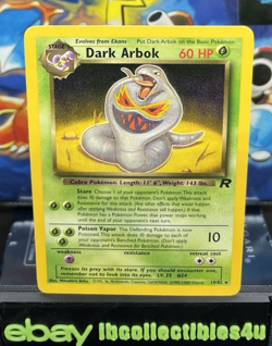 Pokemon Card Dark Arbok 19/82 Team Rocket Regular Vintage WOTC N/MINT FREE SHIP - Image 1