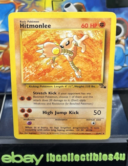 Pokemon Card TCG Fossil Hitmonlee 22/62 1999 WOTC Vintage Rare Non-Holo NM F/S - Image 1