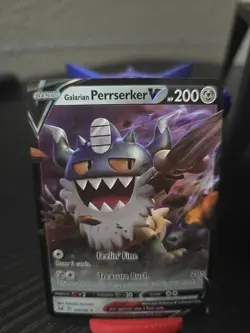 Pokemon TCG Galarian Perrserker v Collectible Trading Card 129/196 - Image 1