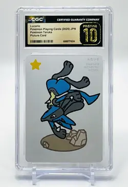2025 LUCARIO ⭐Picture Card CGC 10 PRISTINE TARUKA POKEMON PLAYING CARDS 💙 - Image 1