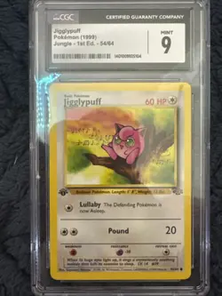 🤯Pokemon TCG Jigglypuff 1st Edition Jungle Card 54/64 CGC Graded Mint 9!! - Image 2