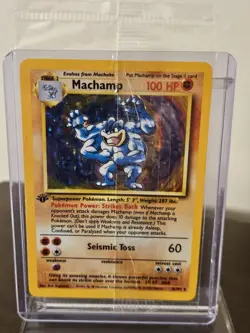 Pokemon TCG Machamp Base Set Holo Rare Card 8/102 Unlimited 100 HP 1999 - Image 1