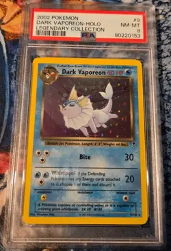 Pokemon Dark Vaporeon Legendary Collection Holo 9/110 PSA 8 - Image 1
