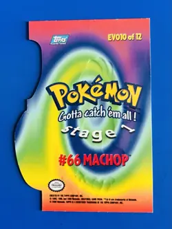 Machop #66 Die-Cut Embossed EVO10 - Pokemon Topps Series 3 - Blue Logo - Image 2