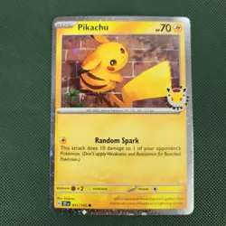 DOUBLE WHOLE SWIRL 🌀💫 NM Pikachu 051/162 30th Anniversary Stamped Pokemon Card - Image 4