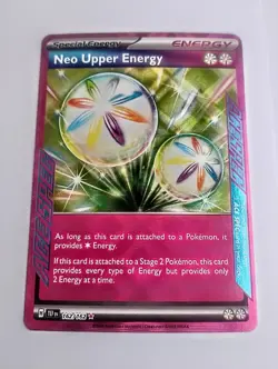 Neo Upper Energy 162/162 Pokemon TCG SV 05 Temporal Forces Holo Card - Near Mint - Image 1