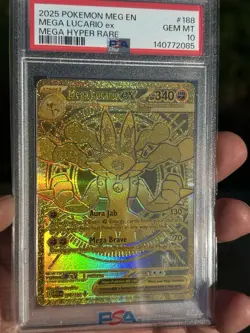 Pokemon TCG Mega Lucario EX Gold Card 188/132 Mega Evolution Hyper Rare PSA 10 - Image 4