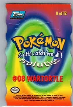 1999 TOPPS POKEMON THE MOVIE WARTORTLE #08 DIE-CUT #8 of 12 BLUE LABEL LP - Image 2