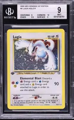 Pokemon Lugia #9 Neo Genesis 1st Edition BGS 9 Mint Amazing Subs - Image 1
