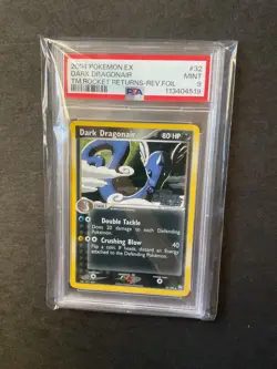 2004 POKEMON EX DARK DRAGONAIR TEAM ROCKET RETURNS REVERSE FOIL 32/109 PSA 9 - Image 1