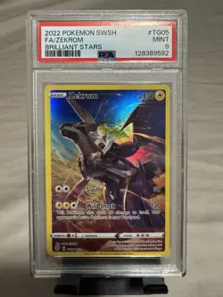 2022 POKEMON SWORD & SHIELD BRILLIANT STARS #TG05 FULL ART/ZEKROM PSA 9 - Image 1