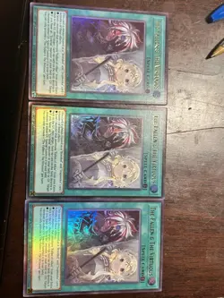 Yu-Gi-Oh! 3x The Fallen & The Virtuous Playset CH01-EN019 Ultra Rare 1st Ed NM - Image 1