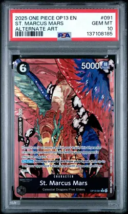 2025 ONE PIECE OP13-CARRYING ON HIS WILL ALTERNATE ART ST. MARCUS MARS PSA 10 - Image 1