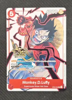 One Piece TCG - Monkey.D.Luffy - 3rd Anniversary Non-Foil Version - ST01-012 - Image 1