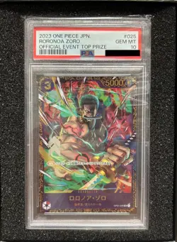 PSA 10 Roronoa Zoro OP01-025 Flagship Battle 2023 Parallel Promo One Piece Card - Image 1