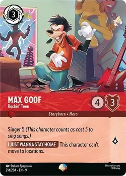 Disney Lorcana TCG - Max Goof Rockin' Teen 214/204 Fabled - Epic - Image 1