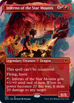 MTG Inferno of the Star Mounts - Foil - Borderless, NM-Mint, English Adventures - Image 1