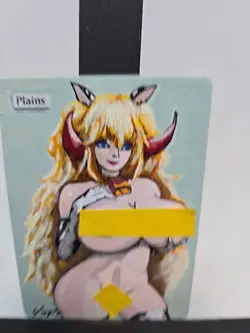 MTG Plains - Cowgirl Waifu Anime - Hand Painted Altered Land by BAZAYO - Image 4