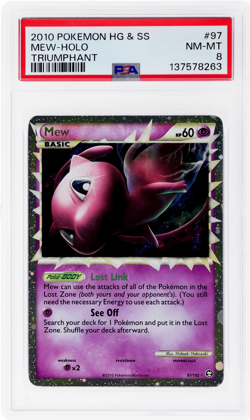 2010 Pokemon Triumphant Mew Holo #97 PSA 8 - Image 1