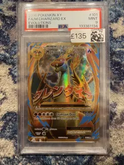 2016 Pokemon XY Evolutions Mega M Charizard EX Full Art 101/108 PSA 9 MINT 🔥 - Image 1