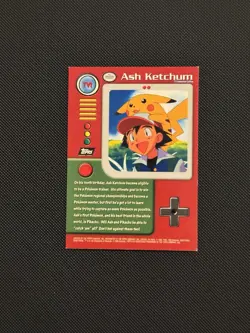 1999 Pokemon Topps TV Animation Ash Ketchum TV1 Lightly Played - Image 2