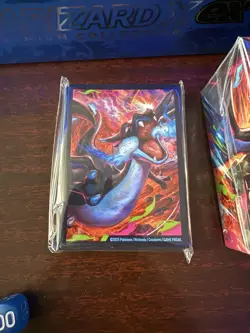 MEGA CHARIZARD Sleeves, Deck box, Dice, Metal Coin all from UPC Pokemon - Image 4