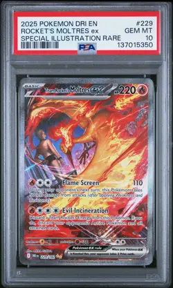 Rocket'S Moltres Ex Pokemon Dri En-Destined Rivals 229 NM PSA 10 - Image 1