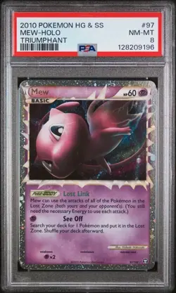 Mew Holo Triumphant 2010 Pokemon HGSS #97 PSA 8 - Image 1