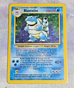 Pokemon Card - Blastoise Base Set 2/102 Holo Rare MP Moderately Played - Image 1
