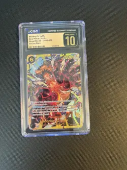 Monkey D. Luffy One Piece CGC PRISTINE 10 OP10-118 Royal Blood SEC - Image 1