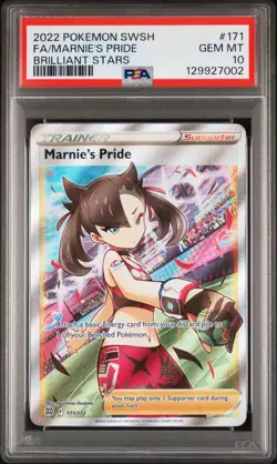 Marnie's Pride Full Art Holo Card 171/172 Swsh09 Brilliant Stars PSA 10 - Image 1