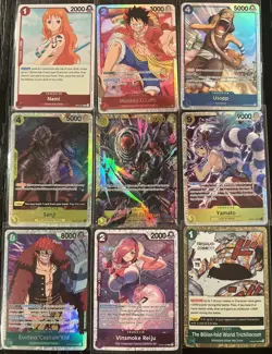 One Piece TCG English 9 Card Lot - Mixed Rarity - All Near Mint - Image 1